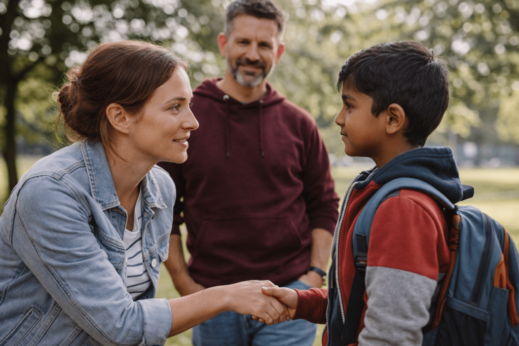 Foster carers in a london park
